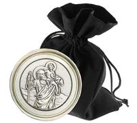 Lunexus Imán de coche de San Cristóbal de 3,0 cm de diámetro, placa de coche de San Cristóbal - bendito - patrón de los automovilistas - colgante de coche de San Cristóbal - Ángel de la guarda - Auto