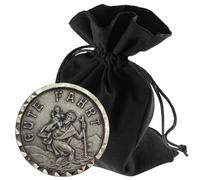 LUNEXUS Imán para Coche de San Cristóbal de 3,0 cm de diámetro - Placa de San Cristóbal con Certificado - Patrón de automovilista - Almohadilla Adhesiva e imán - Coche Amuleto de la Suerte para un