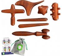 Lungcha 6 tipos, juego de 7 piezas tradicional tailandés masaje reflexología herramienta de palo de madera (juego de 6 tipos de masaje de cuerpo completo)