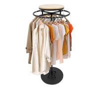 LUNICASHA Perchero redondo multifuncional perchero giratorio 360° perchero redondo percha independiente para minoristas, boutiques, dormitorios, tiendas de ropa, 60 x 140 cm