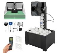 LUNICASHA Robot de tenis de mesa con red, máquina automática de pelotas de tenis de mesa, 10 modos, 35-90 bolas/min, robot de ping pong para entrenamiento individual