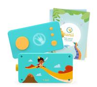 Lunii Mi caja temática Aventuras fantásticas - Más de 100 historias para componer - narradora interactiva para niños, caja de historias fabricada en Francia, incluye 4 libros de audio a elegir y