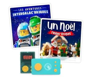 Lunii - Pack de 2 Libros de Audio interactivos para niños a Partir de 5 años - Lego: Navidad de ladrillo, Aventuras Intergalac'Ladrillos - 2h30 de Escucha - Caja de Historias Lunii