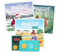 Lunii - Pack de 3 libros interactivos para niños a partir de 7 años - Margot Aprendizaje Veto, Margot Aprendizaje Veto en Canadá, Margot Aprendizaje Veto en Kenia - 3:43 de escucha - Caja de historias