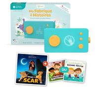 Lunii - Pack Mi fábrica con Historias Especiales de Disney: Caja de Historias + Libro de Audio desafío Travieso escapa de Scar + 1 Libro de Audio a elección - narrador Interactivo Infantil de 3 a 8