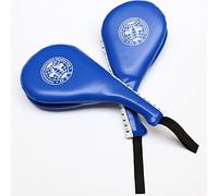 Luniquz Taekwondo - Manopla de mano de piel sintética con doble almohadilla para taekwondo, color azul (1 par)