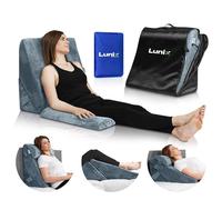 Lunix Juego de 3 almohadas ortopédicas de cuña para cama, espuma viscoelástica postoperatoria para aliviar el dolor de espalda, piernas y rodillas, almohada para sentarse, almohadas ajustables para