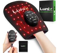 Lunix LX23 Terapia de luz roja para mano, 50 chips triples LED 850 y 660 nm, terapia de luz infrarroja y roja para circulación y apoyo articular, vibración, portátil, recargable, intensidad ajustable