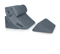 Lunix LX5 Sistema de almohada de cuña para cama, Solo funda de color gris.