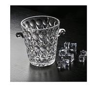 LUNIZ Contenedor de Hielo Cubo de Hielo Transparente Cubo de Vino con Corte de Gota de Agua de Cristal, 1.5L Cubiteras para Fiestas
