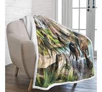 Lunoroey Manta de dinosaurio para niños, ropa de cama de dinosaurio, impresión digital jurásica 3D, manta de forro polar Sherpa para niños, manta de sofá, manta de 130 x 150 cm