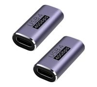 Lunpoem 2 PCS USB C Coupler 40 Gbps, Adaptador USB C Hembra a Hembra, soporta 8 K 60 Hz, Carga rápida de 100 W, Compatible con Dispositivos Thunderbolt 3/4 y C