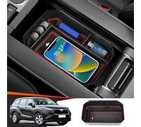 LUNQIN Bandeja organizadora de consola central de coche para Toyota Highlander 2020-2023, bolsa de almacenamiento central delantera, accesorios interiores, reposabrazos, inserto secundario, accesorios