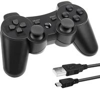 Lunriwis Mando PS3,Mando Inalámbrico para PS3, Doble Vibración Game Controller 6-Axis Bluetooth Gamepad con Cable de Carga Gratis para PS3 Mando