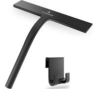 Lunriwis Rasquetas limpiacristales,Escobillas de Goma,Escobilla de Ducha Negra con Gancho para Duchas, Ventanas, Espejos, Ventanas de Coche, Vidrio, Azulejo