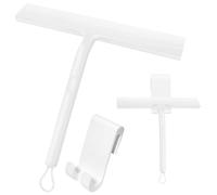 Lunriwis Rasquetas limpiacristales,Escobillas de Goma,Escobilla de Ducha Negra con Gancho para Duchas, Ventanas, Espejos, Ventanas de Coche, Vidrio, Azulejo