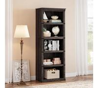 LUNSY Librería de 5 Niveles - Estantería de 172 cm con Almacenamiento, estantería Alta de Madera con Pantalla Abierta, estantería Estrecha para Dormitorio, Sala de Estar, Oficina