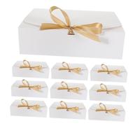 LUNWJJIP 10 cajas de papel plegables y portátiles con cinta, ideales for propuestas de damas de honor, bodas y ocasiones especiales. Elegante empaque for joyas, dulces y más.(White)