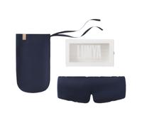 Lunya Antifaz de dormir de seda lavable, seda de morera termorera, bloqueo de luz y ajuste cómodo, antifaz para dormir para mujeres y hombres con caja, azul oscuro, grande