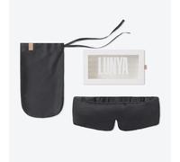 Lunya Antifaz de dormir de seda lavable, seda de morera termorera, bloqueo de luz y ajuste cómodo, máscara de dormir para mujeres y hombres con caja, color gris meditativo, grande