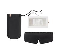Lunya Antifaz de dormir de seda lavable, seda de morera termorera, bloqueo de luz y ajuste cómodo, máscara de dormir para mujeres y hombres con caja, negro inmerso, pequeño