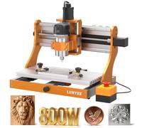 LUNYEE 3020 Nova CNC - Máquina de enrutador con guías lineales de eje XYZ totalmente metálicas y husillo de bolas con router de 800W, adecuada para cortar aluminio, latón, acero inoxidable, madera