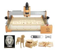 LUNYEE 4040 PRO - Máquina de enrutador CNC de 3 ejes totalmente de metal con tornillo de bola y eje X/Y a prueba de polvo, control GRBL, área de trabajo de 15.7 x 15.7 x 3.1 pulgadas, para madera