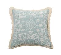 LUNYY 1 Uds Funda de Almohada Vintage Verde 45x45cm 30x45cm Funda de cojín de Lino de algodón con borlas para decoración del hogar Funda de Almohada Sala de Estar