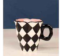 LUNYY 1 Uds. Tazas de cerámica Personalizadas pintadas a Mano con diseño de Oso, tulipán, Flor, Nube Naranja, Tazas de café de Forma Irregular Hechas a Mano, Hermosa Taza de Regalo