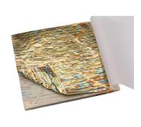 LUNYY Láminas de Cobre abigarradas, láminas de Hojas Doradas para Manualidades, Papel para decoración de uñas, cerámica, Dorado en casa, 50 Uds., Hojas de Bronce de 14x14cm