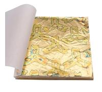 LUNYY Láminas de Cobre abigarradas, láminas de Hojas Doradas para Manualidades, Papel para decoración de uñas, cerámica, Dorado en casa, 50 Uds, Hojas de Bronce de 14x14cm
