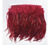 LUNYY Plumas de faisán de 1 metros/lote con flecos de 4 a 6 pulgadas, plumas de gallo burdeos para coser plumas para hacer joyas ciruelas