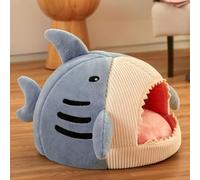 LUNYY Shark Pet Cat House Bed Indoor Kitten Mat Invierno Cálido Pequeño para Gatos Perros Nido Plegable Cat Cave Cute Sleeping Mats