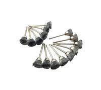 Luo ke Rueda de cepillo de alambre de acero inoxidable prensado grueso con vástago de 1/8 pulgadas para herramienta Dremel (forma de cuenco)