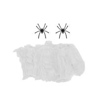 LuoAXINN 20/1 Uds. Telaraña Artificial con arañas Falsas Halloween | DIY Casa Hanuted Telarañas elásticas Decoración de fiesta de jardín interior al aire libre(White,1 Bag)