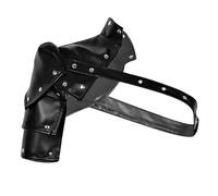 LuoAXINN Arnés de pecho y cuerpo ajustable con armadura un solo hombro cuero for adultos, accesorio for disfraz cosplay para juegos de rol(Black)