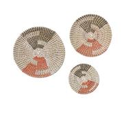 LuoAXINN Cesta Colgante de Pared Hecha a Mano for decoración del hogar, Cesta Tejida Redonda, bandejas de decoración for Dormitorio, Cocina y Sala de Estar, 3 uds. para Sala de Estar y Dormitorio
