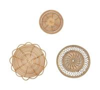 LuoAXINN Colgante de Pared de ratán, Plato Tejido, decoración de Pared, Cesta Redonda de Mimbre de Paja, decoración rústica for el hogar, Colgante de Granja para Sala de Estar y Dormitorio(D)