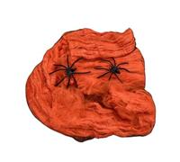 LuoAXINN Decoración de Halloween telaraña Artificial | Telaraña elástica con decoración del hogar for fiesta en casa encantada gótica de terror(Orange,20g 2pcs Spider)