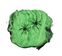 LuoAXINN Decoración de Halloween telaraña Artificial | Telaraña elástica con decoración del hogar for fiesta en casa encantada gótica de terror(Green,20g 2pcs Spider)