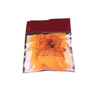 LuoAXINN Decoración De Halloween Telaraña | Telaraña artificial y elástica con decoración del hogar de casa encantada gótica de terror(Orange,60g)