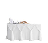 LuoAXINN Faldón de Mesa Tipo tutú Pink and White Table Skirt Tulle Tutu Cloths Cover for Party Dessert Buffet Banquet Decorations(White and White,9FT 275 X 78cm)