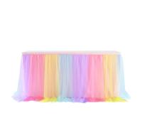 LuoAXINN Faldón de Mesa Tipo tutú Sweet Table Skirt Decoration Cloth Wedding Home Accessories Party Tulle Covers White Pink Purple Tablecloth Rectangular(Color 1,77x185cm 1pcs)