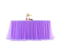 LuoAXINN Faldón de Mesa Tipo tutú Sweet Table Skirt Decoration Cloth Wedding Home Accessories Party Tulle Covers White Pink Purple Tablecloth Rectangular(Purple,77x122cm 1pcs)