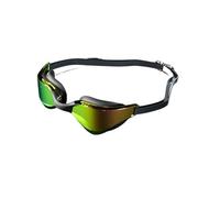 LuoAXINN Gafas de natación Gafas de natación antivaho con lente gran angular HD, ajuste cómodo, puente nasal ajustable(Black Gold)
