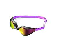 LuoAXINN Gafas de natación Gafas de natación antivaho con lente gran angular HD, ajuste cómodo, puente nasal ajustable(Purple gold)