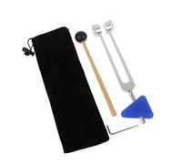 LuoAXINN Juego de Bolas de diapasón de 128 Hz con Martillo de Reflejos de percusión Triangular for Masaje de Sonido para Terapia de Sonido, Yoga(Silver)