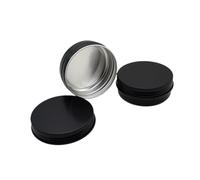 LuoAXINN Latas metálicas con tapa Latas redondas de aluminio negro 5-250 ml con tapa, for pastillas, cremas, ungüentos, bálsamos, ceras y cosméticos(60ml 68x25mm,100pcs)