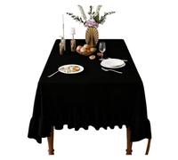 LuoAXINN Mantel con Volantes Mantel Rectangular Lavable Vintage con Volantes, Cubierta de Mesa for Boda, Despedida Soltera, decoración Fiesta cumpleaños(Black,260X152CM)