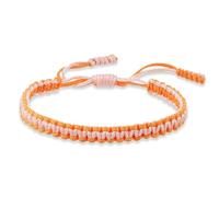 LuoAXINN Pulsera de cuerda trenzada Pulsera de cuerda nailon tejida hecha a mano Multicolor, brazaletes cadena tejidos colores mezclados for hombres y mujeres ajustables(Orange-Pink)